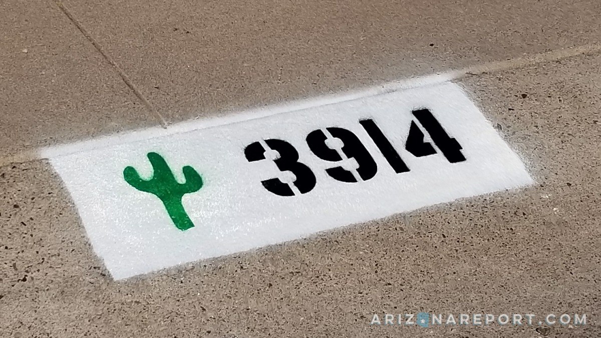 street curb paint number Phoenix cactus 911 delivery visibility