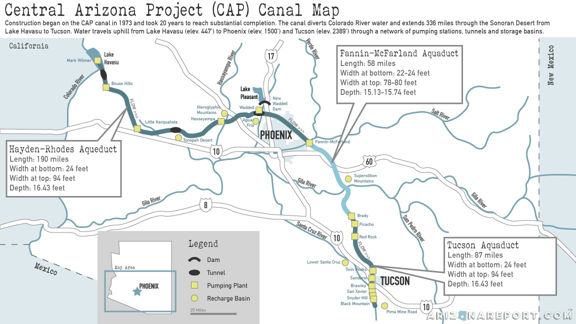 Central Arizona Project Map 10 CAP Facts: The Canal that Made Modern Arizona | The Arizona Report™