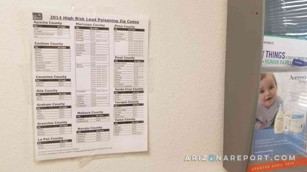 lead poisoning Phoenix Arizona pediatrician posting wall lead